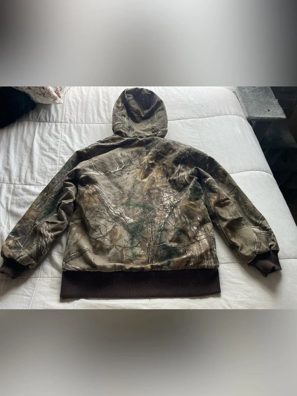 Carhartt Realtree Kids Camo Quilted Hooded Zip Jacket Large Insulated Gorpcore